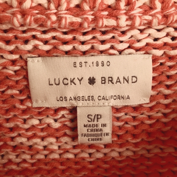 Lucky Brand Women's Dk Pink & White Marled Cotton Sweater size Small - Picture 2 of 5